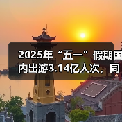 2025年“五一”假期国内出游3.14亿人次，同比增长6.4%（图4）